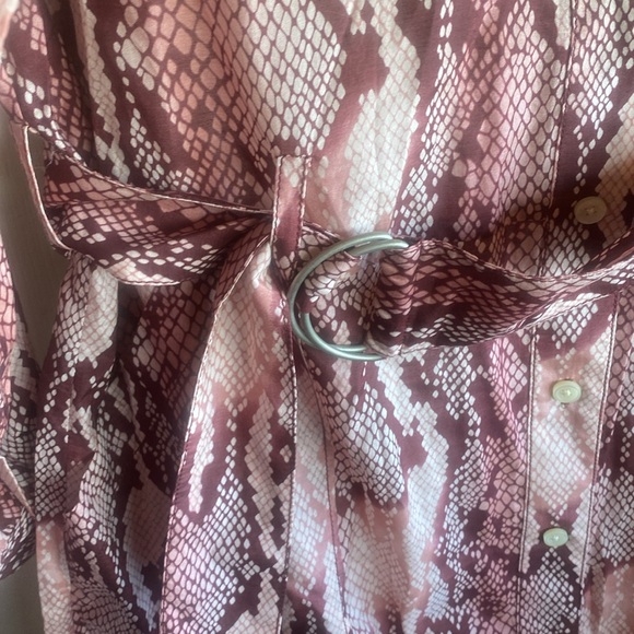 Current Elliott NWT Carmel Python Print Slip & Belted Long Sleeve Dress sz 2 - Picture 7 of 15